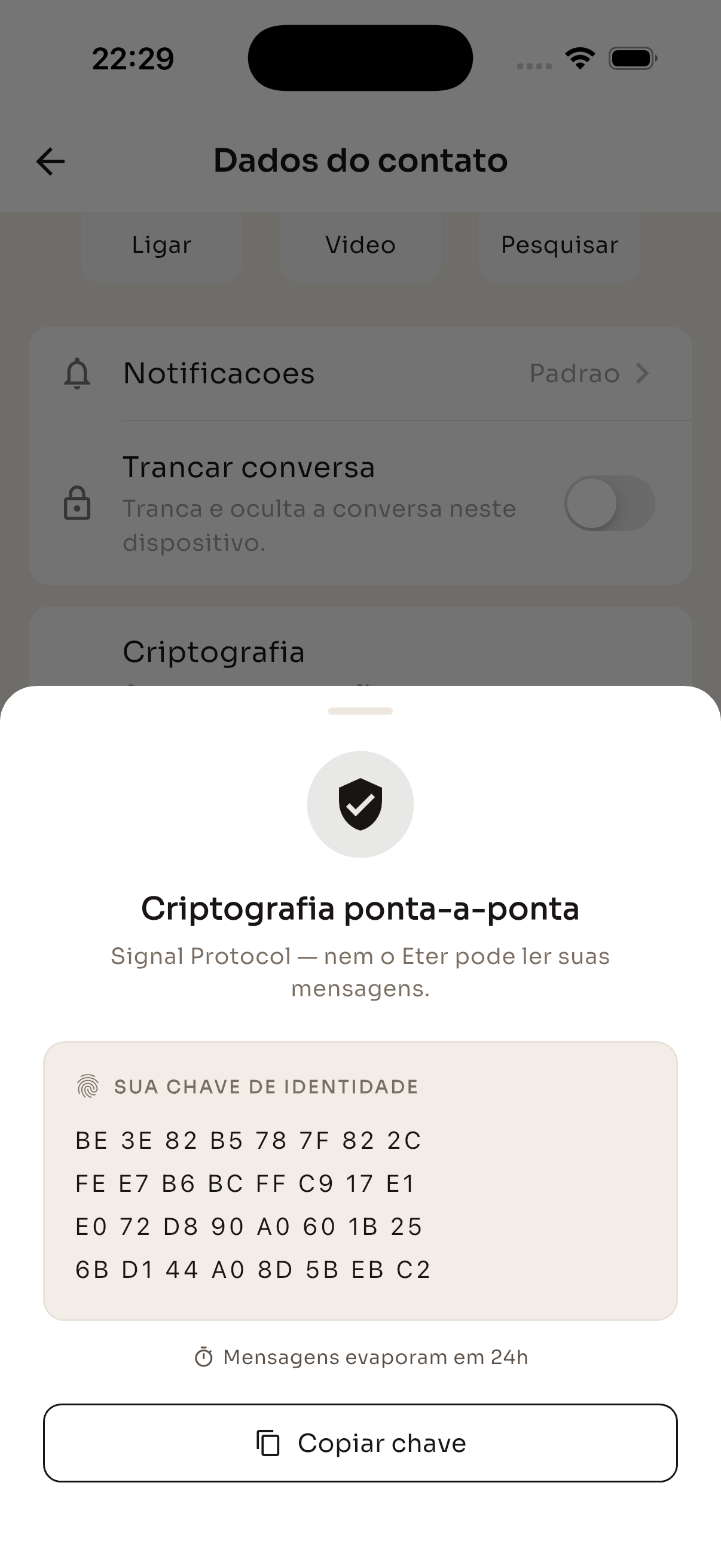 Criptografia ponta-a-ponta Signal Protocol